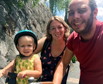 Photo-selfie de famille, à vélo !