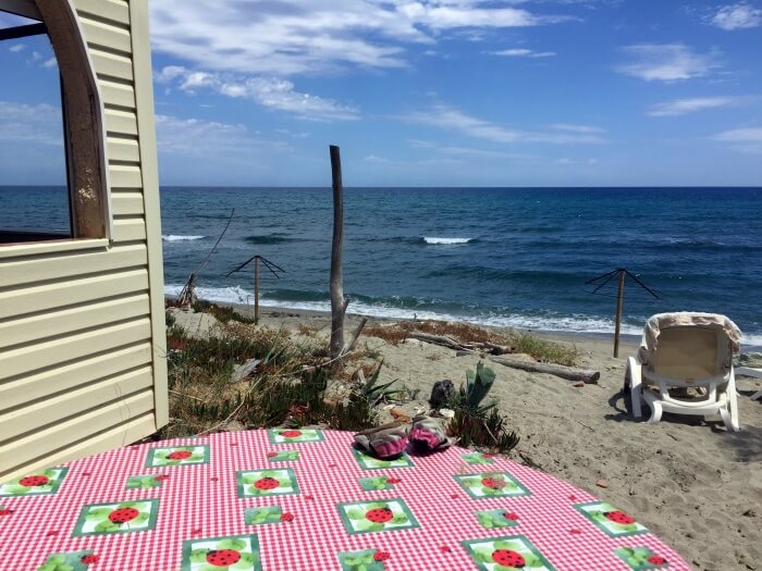 La vue depuis notre bungalow... :)